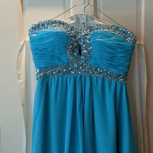 Blue beaded formal long dress size 10